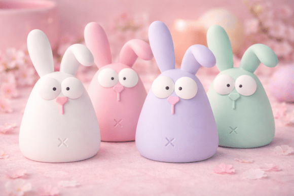3D Kawaii Easter Bunny Figurine