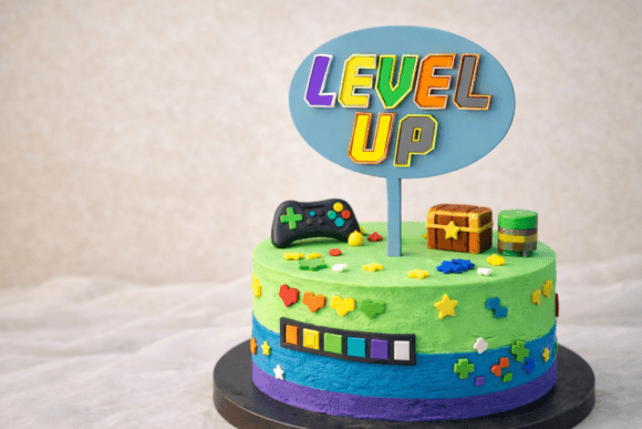 3D ๐ฎ LEVEL UP Cake Topper: A Bold and Playful Way to Celebrate Milestones