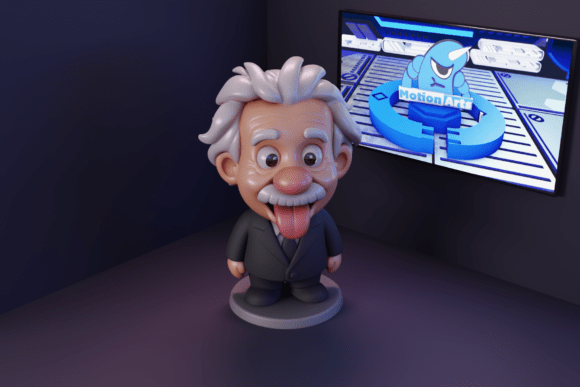 Albert Einstein Cartoon in 3D