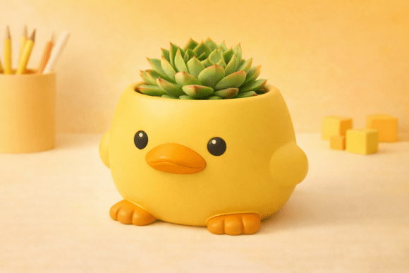 Cute Chick Planter Kawaii STL: A Playful Addition to Your Plant Collection