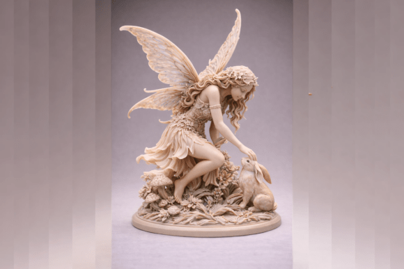 Fairy and Rabbit STL 3D Model for Easy 3D Printing