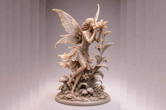 Fairy in the Lillies 3D Print