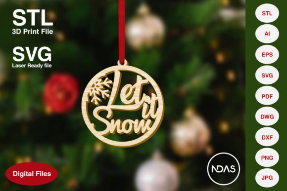 Let It Snow Text Christmas Decoration