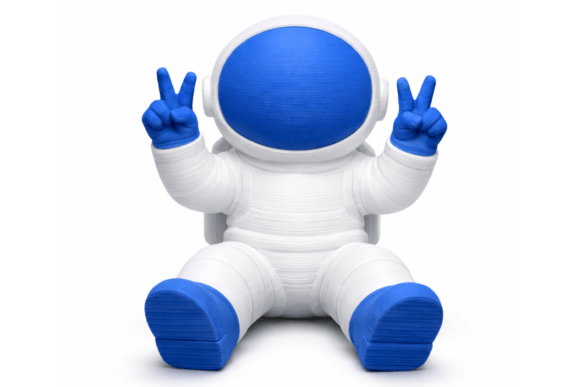 Peace Sign Astronaut STL 3D Model for Easy 3D Print