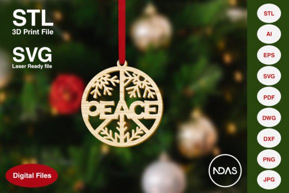 Peace Text Christmas Tree Decoration: A Versatile and Customizable Holiday Design