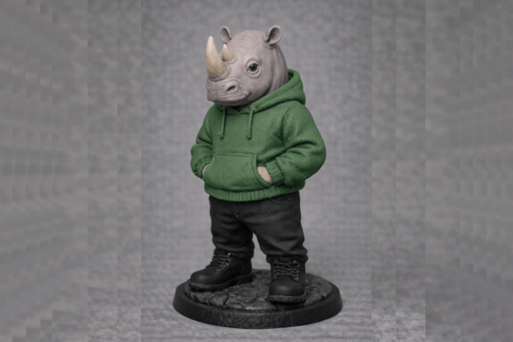 Rockin Rhino STL 3D Model for 3D Print: A Versatile and Customizable Decorative Asset