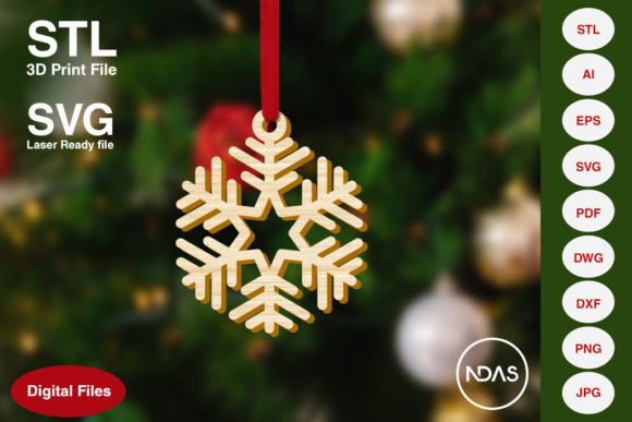 Snowflake Christmas Tree Ornament 6a