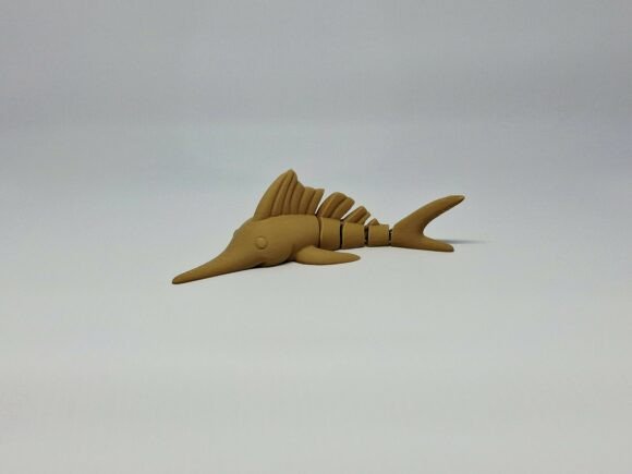 Sylized Flexi Marlin Fish STL Model: A Playful and Practical 3D Printing Creation